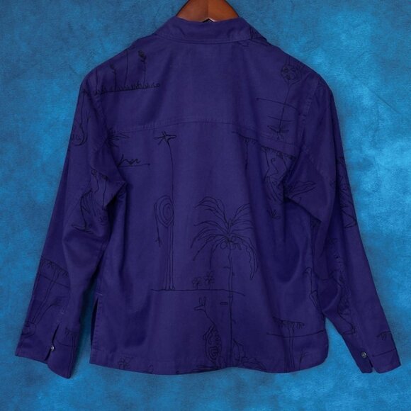Chico's Purple Microsuede Button Shirt, Size 0 - Picture 2 of 3